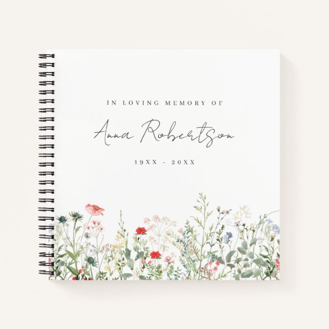 Libro de invitados de Wildflower Meadow Funeral (Anverso)