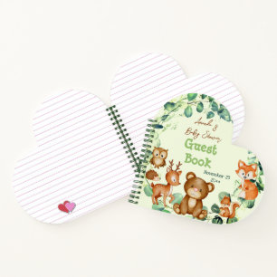 Libro de invitados de Woodland Animals Greenery Eu