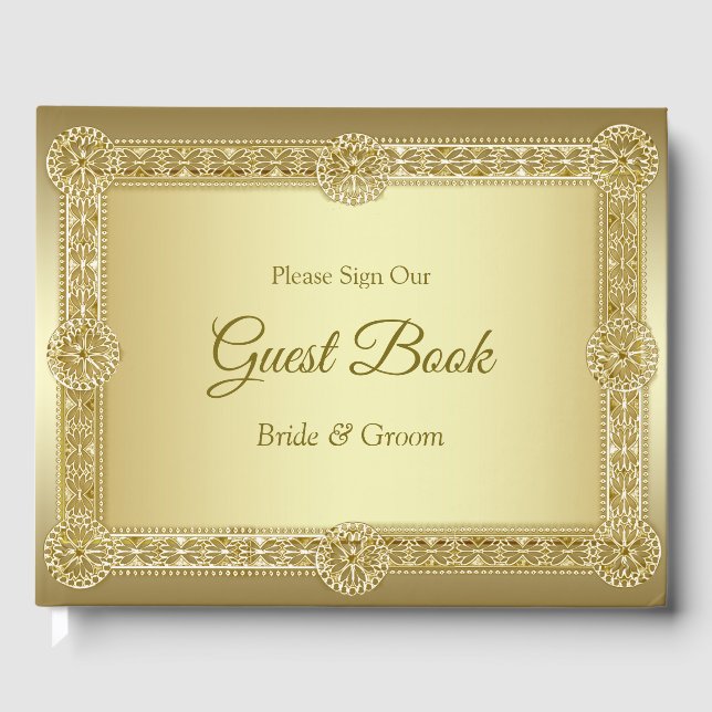 Libro de Invitados Decorativo Dorado (Anverso)