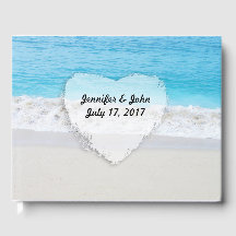 Libro de invitados del Boda Blue Ocean White Sand