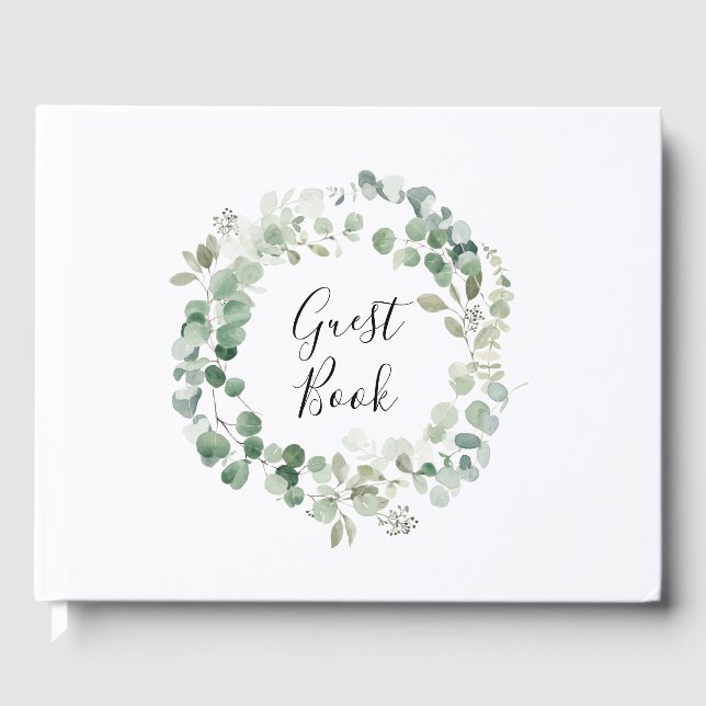 Libro de invitados del Boda botánico Eucalyptus Wr (Anverso)
