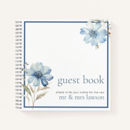 Libro de invitados del Boda de Flor Silvestre Azul