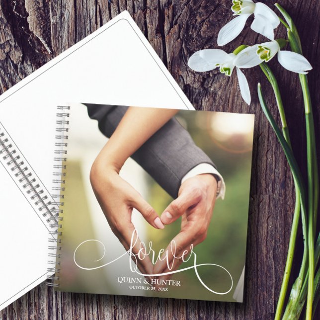 Libro de invitados del Boda de mensajes fotográfic (Choose SOFT or HARD cover and inside page style - Sketch design shown here.
)