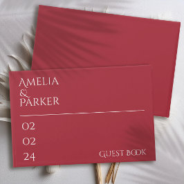 Libro de invitados del Boda Rojo de Crimson minima