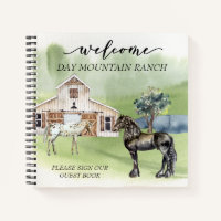 Libro de invitados del establo del rancho de cabal