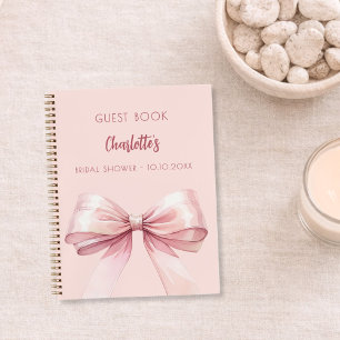 Libro de invitados Despedida de soltera lazo rosa 