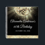 Libro de invitados Disco Ball Gold 60th Birthday 7<br><div class="desc">Eleva tu celebración de cumpleaños número 60 con nuestro Libro de Huéspedes Disco Ball Gold 70, diseñado para añadir un toque de color y retro a tu fiesta. Este libro de visitas es el complemento perfecto para un bash con temática disco o para cualquier evento en el que quieras infundir...</div>