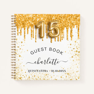 Libro de invitados Drenajes para purpurinas de oro