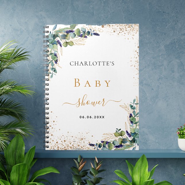 Libro de invitados ducha de bebé eucalipto vegetac (Subido por el creador)