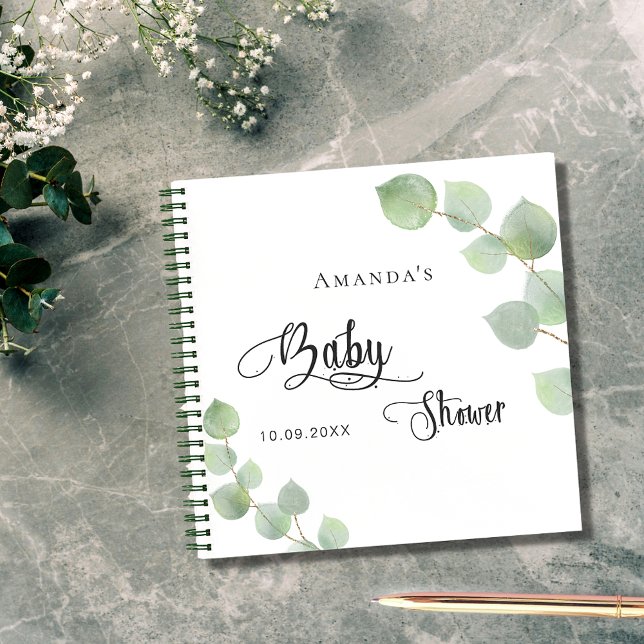 Libro de invitados ducha de bebé eucalipto vegetac (Subido por el creador)