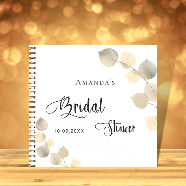 Libro de invitados ducha de novia eucalipto dorado (Subido por el creador)