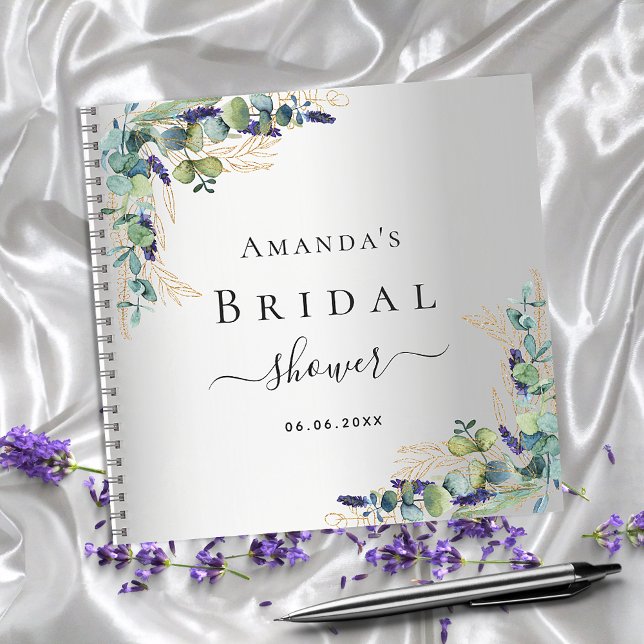 Libro de invitados ducha de novia eucalipto plata (Subido por el creador)