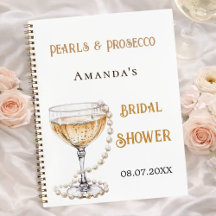 Libro de invitados ducha de novia perl prosecco