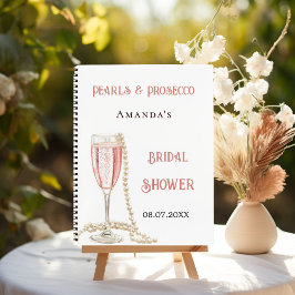 Libro de invitados ducha de novia perlas rosas pro