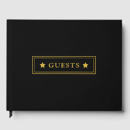 Libro de Invitados Elegante Negro 10.5"x8.25" para