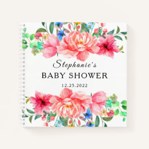 Libro de invitados elegante para baby shower con f