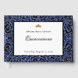 Libro de invitados elegante Quinceañera con adorno