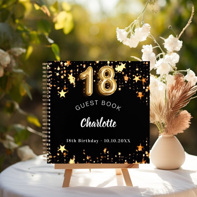Libro de invitados Estrellas de oro negro de 18 añ (Subido por el creador)