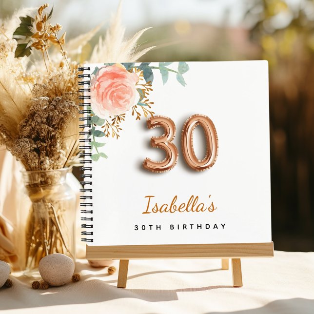 Libro de invitados eucalipto rosa de oro de 30 año (Subido por el creador)