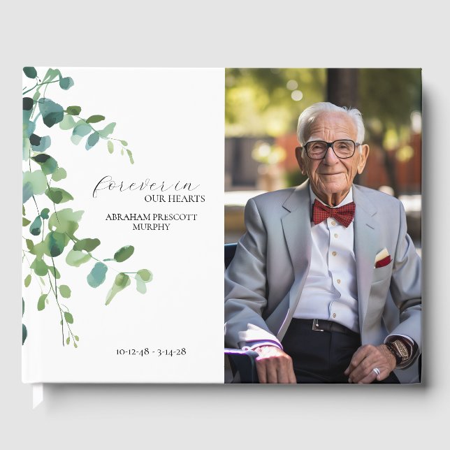 Libro de invitados Eucalyptus Photo Memorial (Anverso)