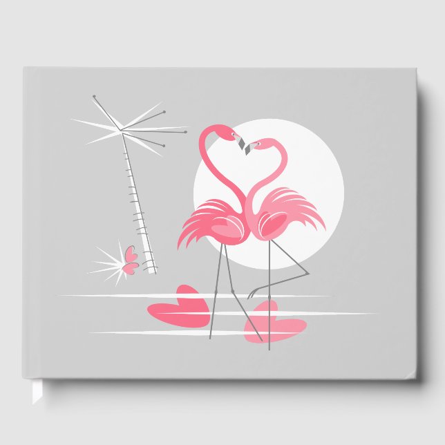 Libro de invitados Flamingo Love (Anverso)