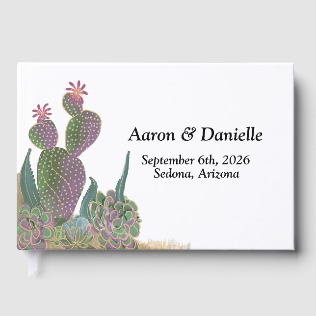 Libro de invitados - Flor de cactus (Anverso)