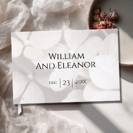 Libro de invitados floral blanco minimalista moder