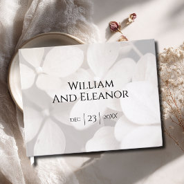 Libro de invitados floral blanco minimalista moder