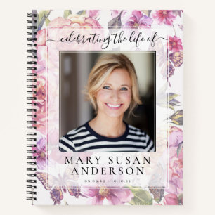 Libro de invitados Floral Photo Memorial