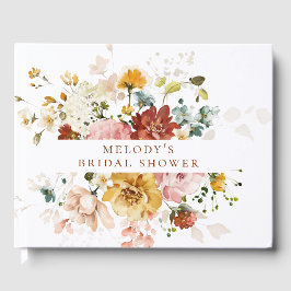 Libro de invitados floral romántico