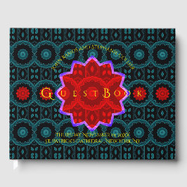 Libro de invitados florales Art Deco