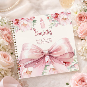 Libro de invitados Flores de arco rosa Baby Shower