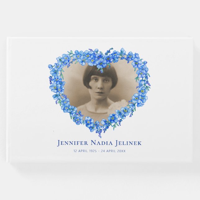 Libro de invitados funerales olvidar-me-nots flore (Anverso)
