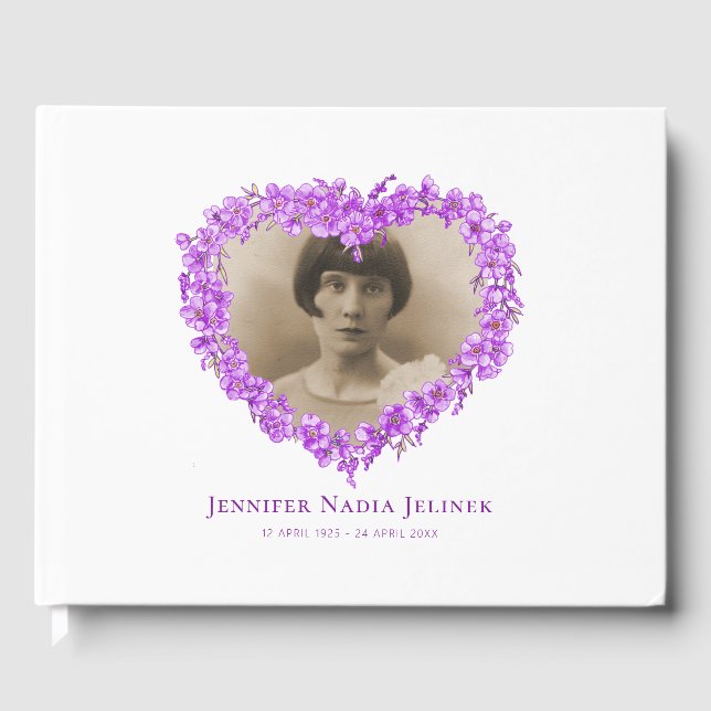 Libro de invitados funerales olvidar-me-nots flore (Anverso)