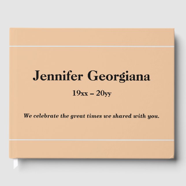 Libro de invitados funerales sobrios y conservador (Anverso)