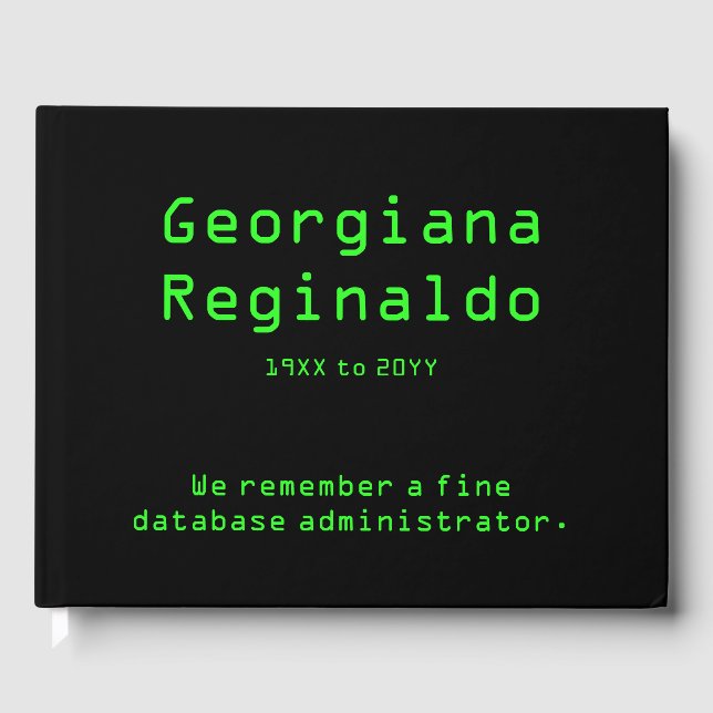 Libro de invitados funerarios del administrador de (Anverso)