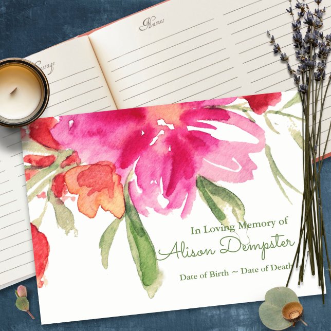 Libro de invitados funerarios | Florals 4 (funeral guest books, sympathy, celebration of life, in loving memory, memorial service, remembrance,)