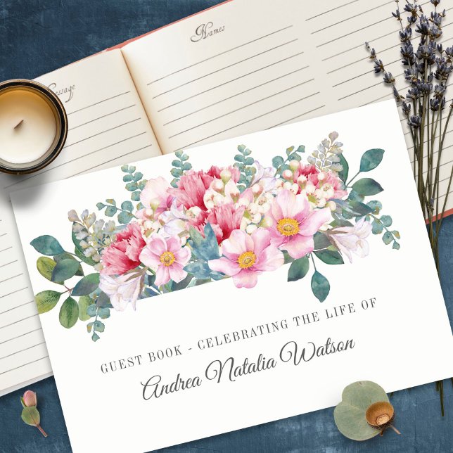 Libro de invitados funerarios | Jardín fragante (funeral guest books, sympathy, celebration of life, in loving memory, memorial service, remembrance,)