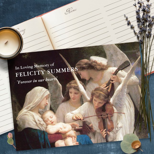 Libro de invitados funerarios | Mary Song of Angel (funeral guest books, sympathy, celebration of life, in loving memory, memorial service, remembrance,)