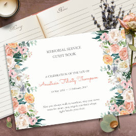 Libro de invitados funerarios | Rosas acuarelas 1