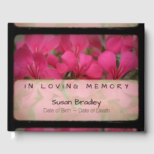 Libro de invitados Geranium Vintage (Anverso)