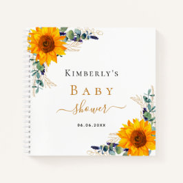 Libro de invitados girasoles eucalipto ducha bebé