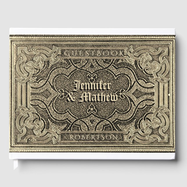 Libro de invitados Gold Antiguo Look (Anverso)