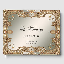 Libro de invitados Gold Ornate Frame