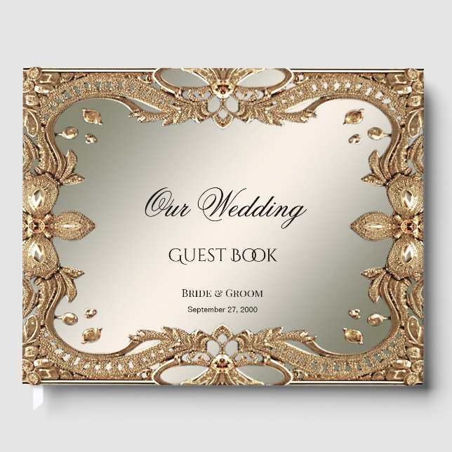 Libro de invitados Gold Ornate Frame (Anverso)