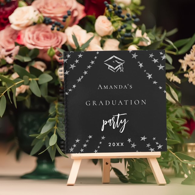 Libro de invitados graduación negro estrellas plat (Subido por el creador)