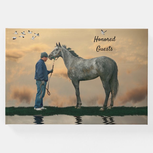 Libro De Invitados Gray Horse And Groom OTTB (Anverso)