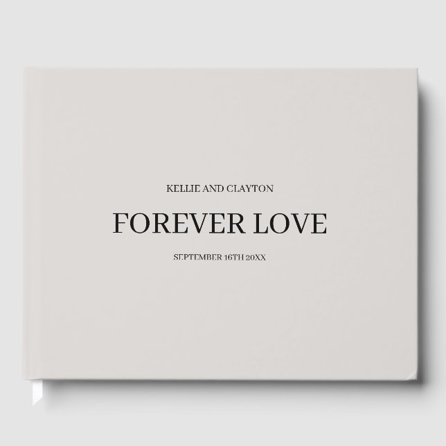 Libro de invitados Gray Simple Boda (Anverso)