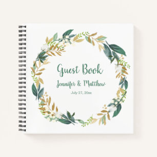 Libro de invitados Green and Gold Greenerenery Wre