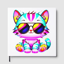 Libro de invitados "Groovy Neon Cat Wall Art - Vib